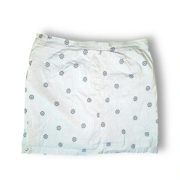 Karen Scott Women’s Nautical Print Skort, Size 10, Blue and White Striped - Picture 1 of 7